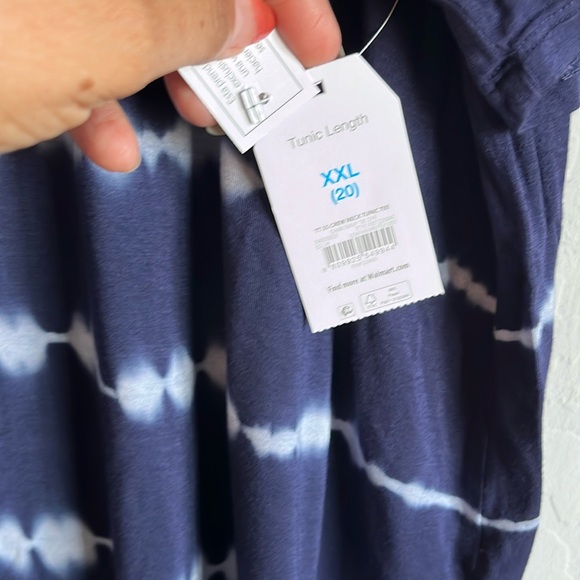 Time and Tru Women's Crewneck Solid & Tie-Dye Tunic Tee Plus Size XXL (20) Navy - Picture 12 of 13